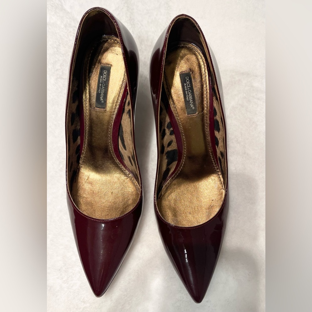 Dolce & Gabbana Deep Burgundy Patent Heels